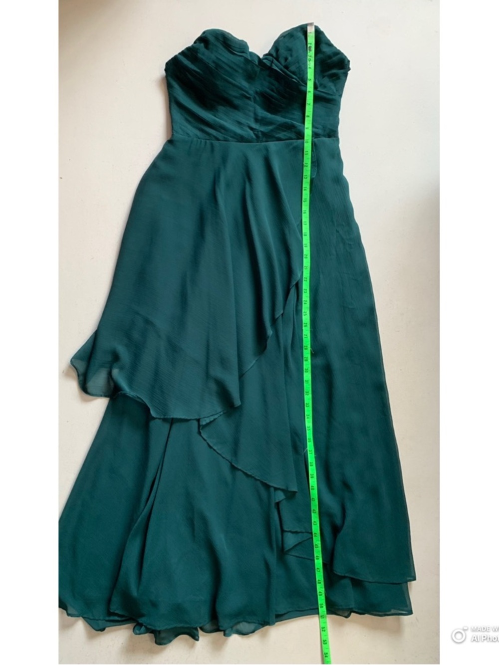 Lulus Medium Revered Elegance Emerald Green Pleated Strapless Maxi Dress NWT - Picture 16 of 17